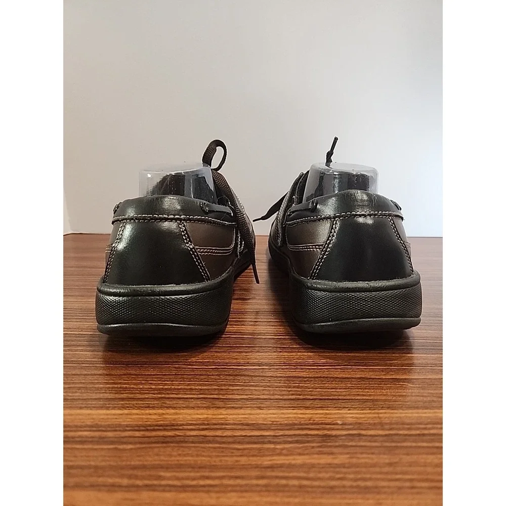 Orthofeet 422 Baton Rouge Shoes Men 9.5 2E Wide‎ Brown Black Leather Boat Loafer